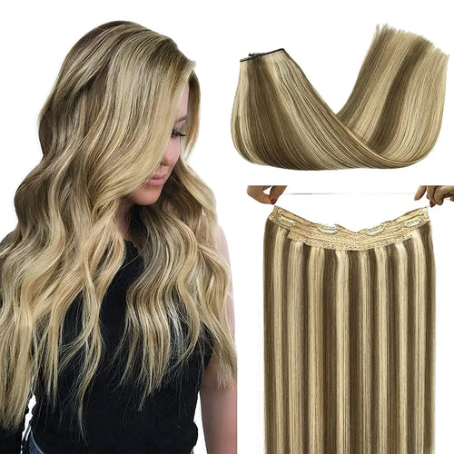 Wire Hair Extension Ombre Wire Real Human Hair Extensions Natural Remy