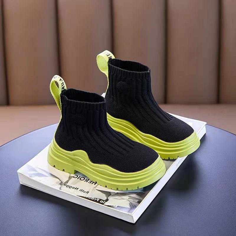 Boy/Girls shoes socks shoes 2022 spring high top boots breathable mesh