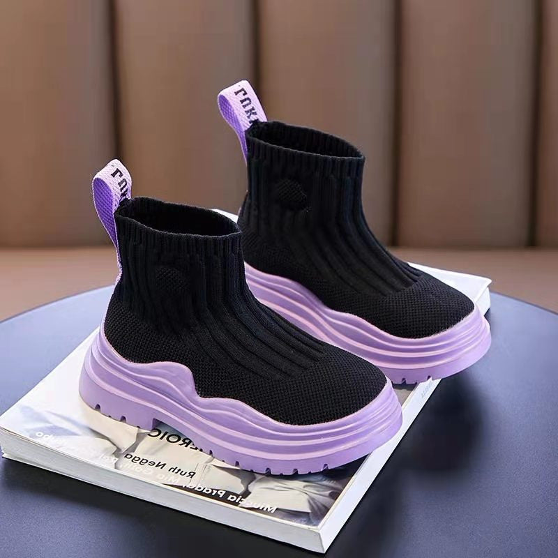 Boy/Girls shoes socks shoes 2022 spring high top boots breathable mesh