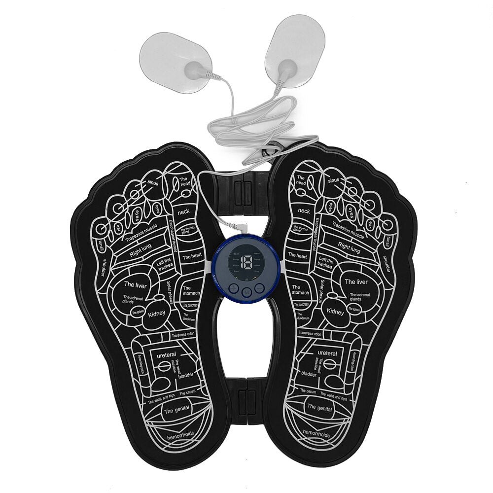 Electric EMS Foot Massage Pad Feet Muscle Stimulator Foldable Massager
