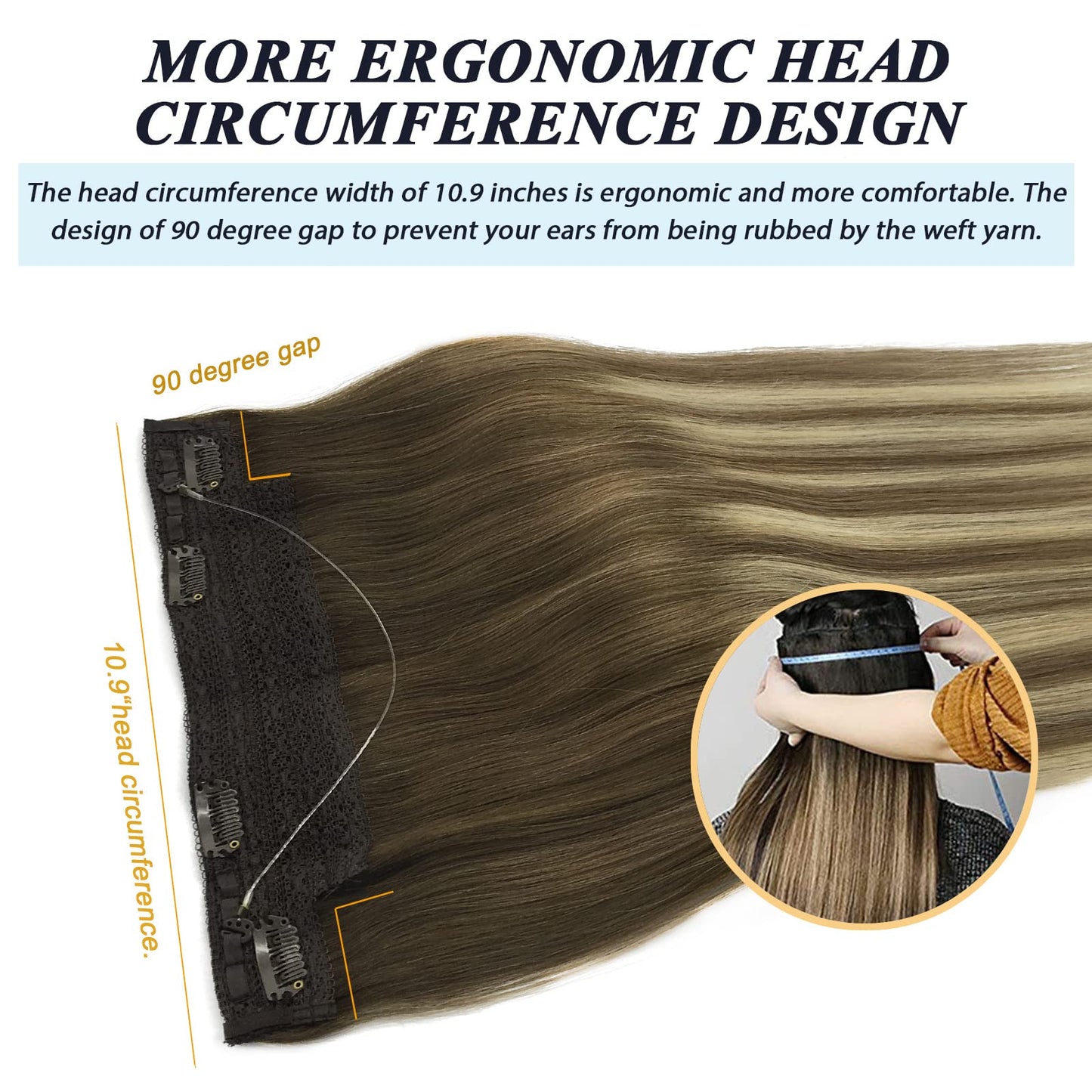 Fish Line Hair Extension Ombre Wire Human Hair Extension Natural Remy