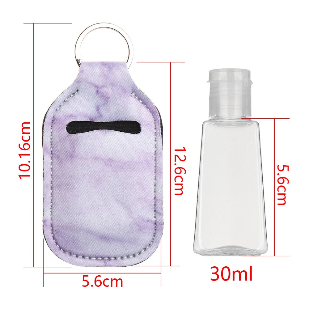 30ml New Empty Hand Sanitizer Bottle Portable Keychain Holder Reusable