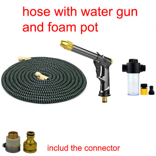 Garden Hose Set With Expandable Water Injector Magic Hose High
