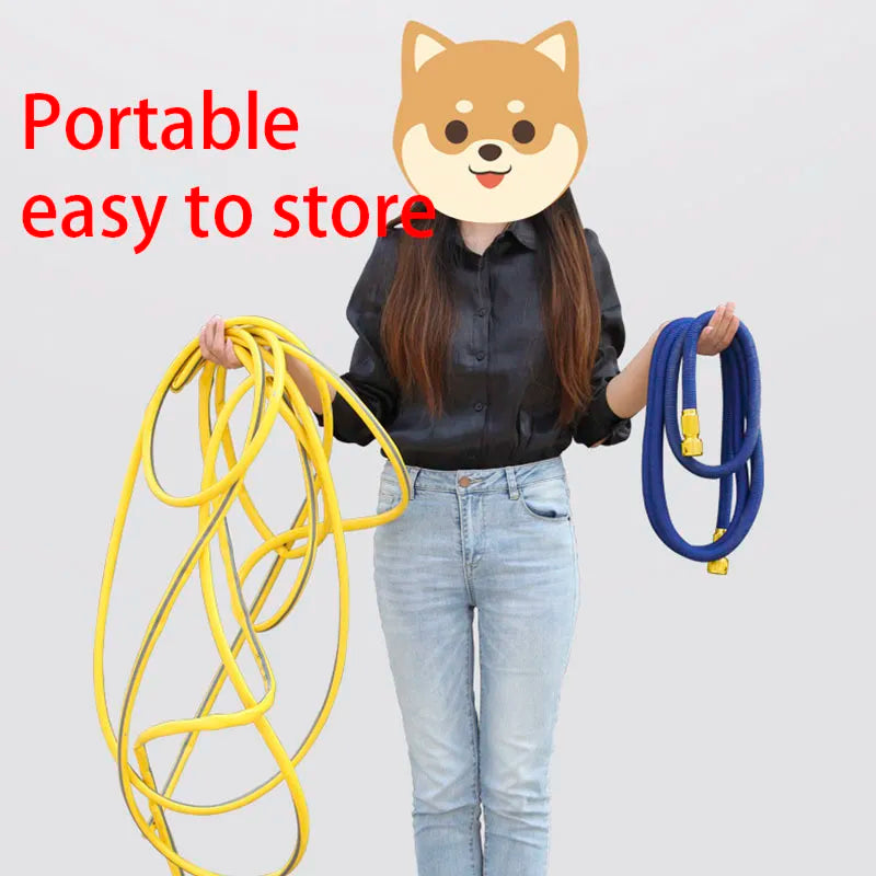 Garden Hose Set With Expandable Water Injector Magic Hose High