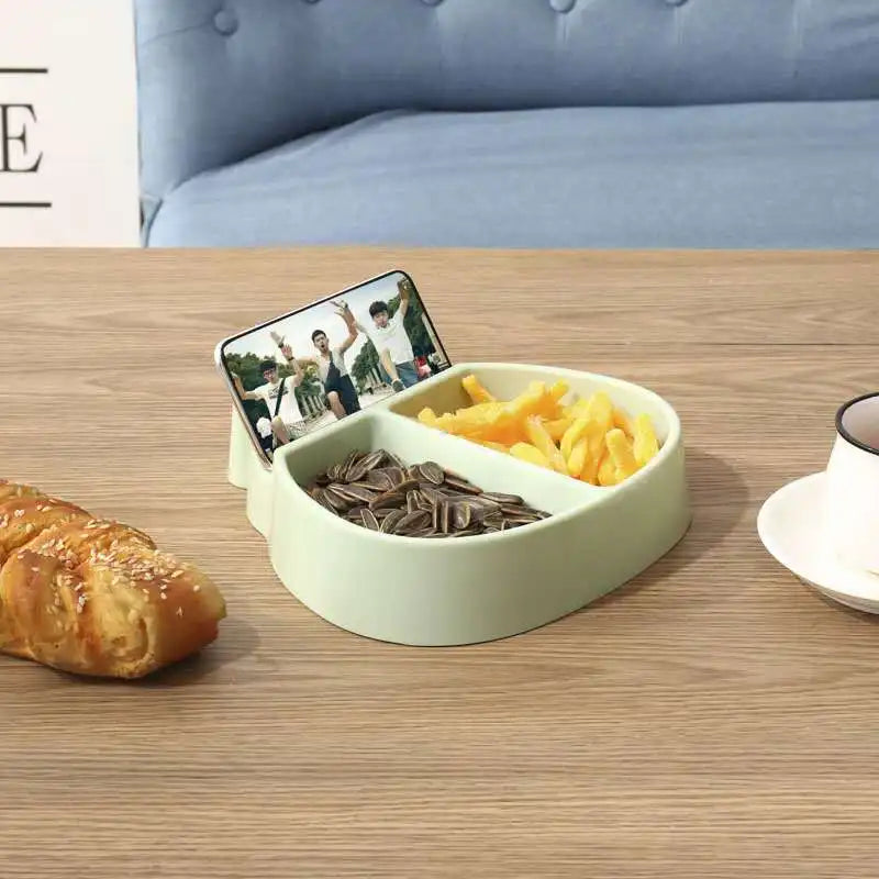 Plates For Food Creative Shape Lazy Snack Bowl Plastic Double Layers
