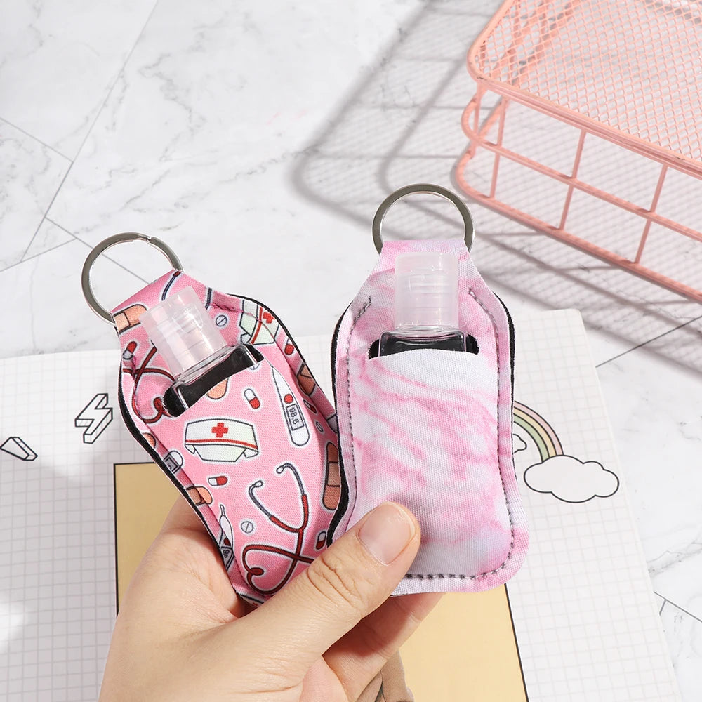 30ml New Empty Hand Sanitizer Bottle Portable Keychain Holder Reusable