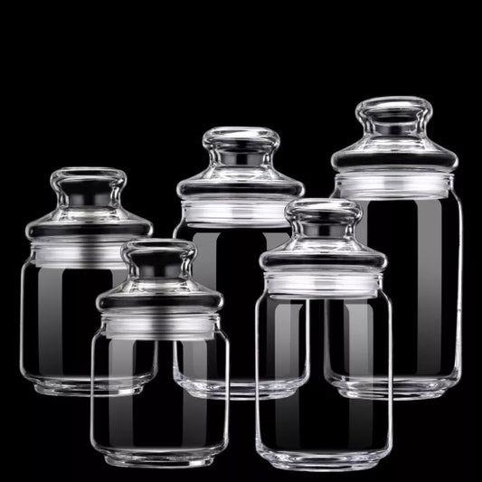 Transparent Glass Sealed Jar Candy Tea Grain Coffee Beans Snacks Spice