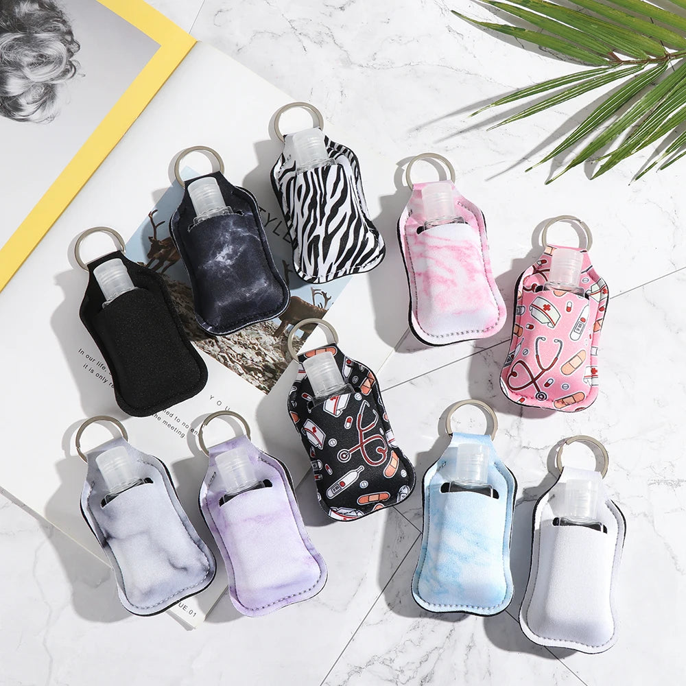 30ml New Empty Hand Sanitizer Bottle Portable Keychain Holder Reusable