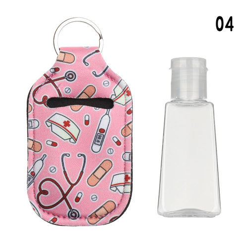 30ml New Empty Hand Sanitizer Bottle Portable Keychain Holder Reusable