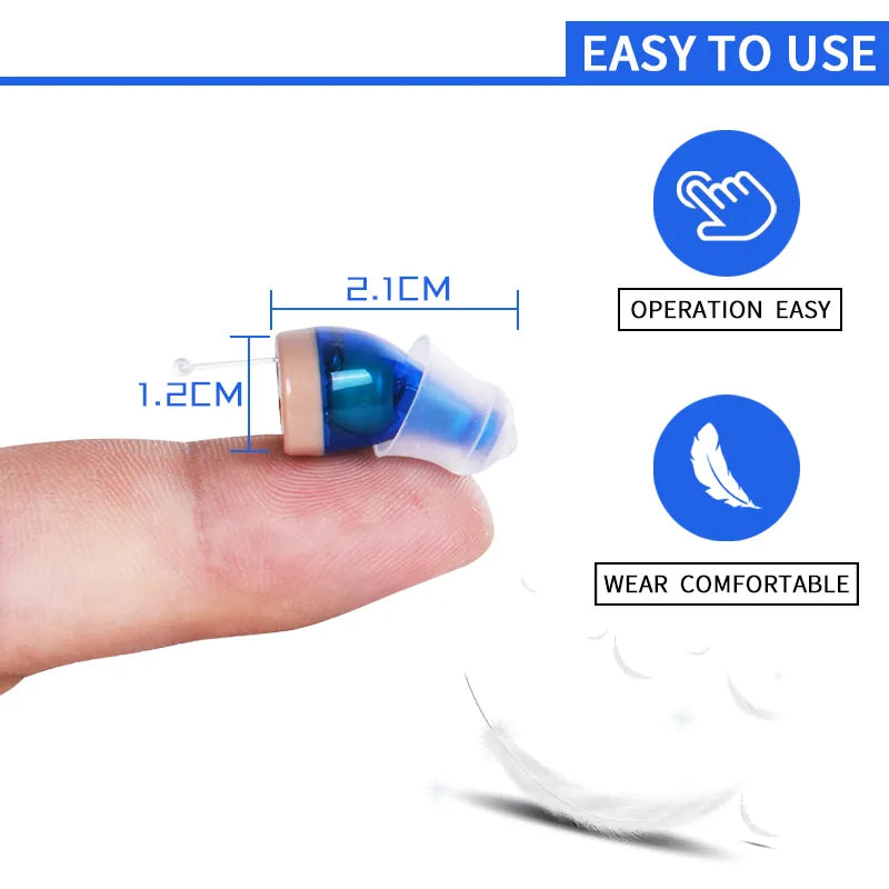 C200 Melinghearing Rechargeable Digital Wireless Hearing Aids Mini ITC