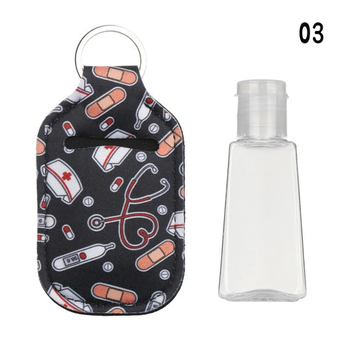 30ml New Empty Hand Sanitizer Bottle Portable Keychain Holder Reusable