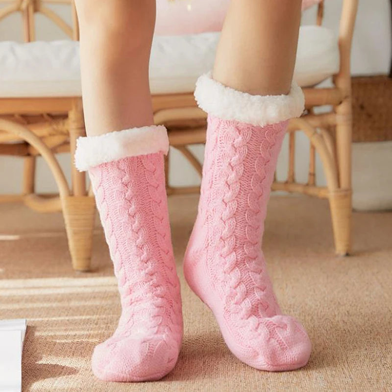 Women Winter Socks Plus Thicken Warm Soft Cotton Sock Home Non-Slip