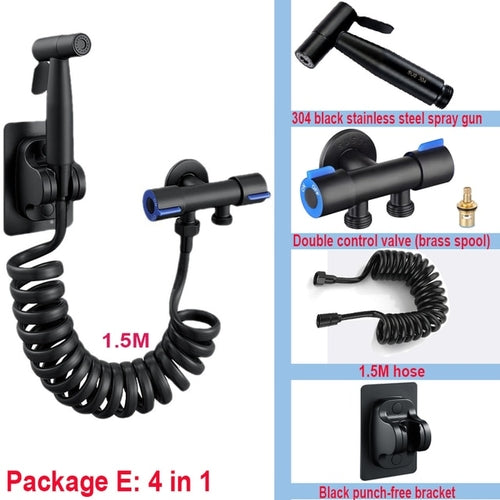 Handheld Bidet Sprayer Set 304 Stainless Steel Spray Gun Shower