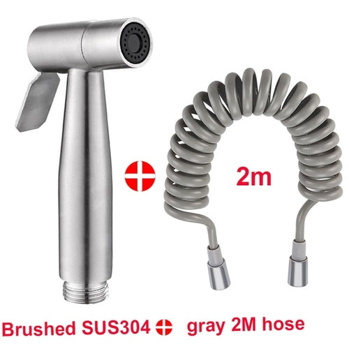 Handheld Bidet Sprayer Set 304 Stainless Steel Spray Gun Shower