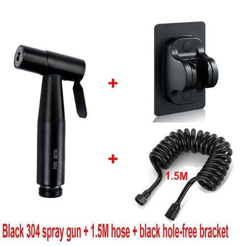 Handheld Bidet Sprayer Set 304 Stainless Steel Spray Gun Shower