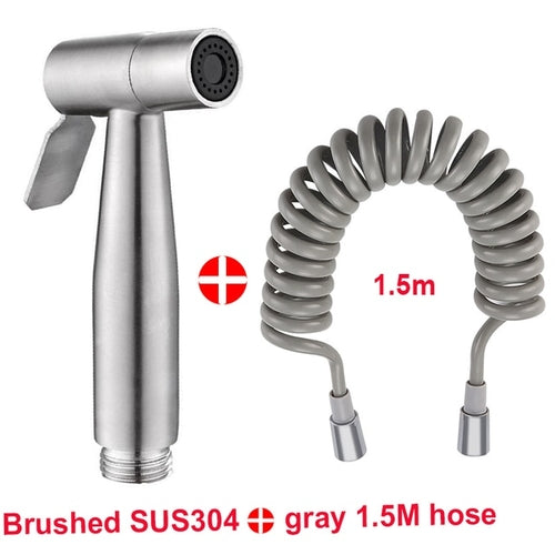 Handheld Bidet Sprayer Set 304 Stainless Steel Spray Gun Shower
