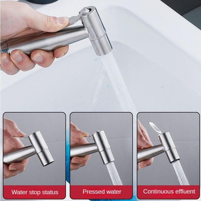 Handheld Bidet Sprayer Set 304 Stainless Steel Spray Gun Shower