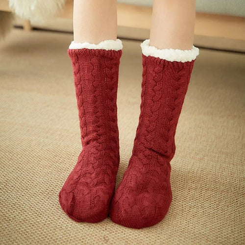 Women Winter Socks Plus Thicken Warm Soft Cotton Sock Home Non-Slip