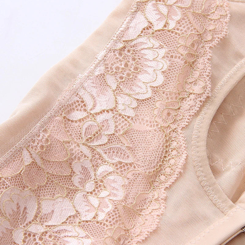 Sexy Lace Ruffle See Through Transparent Buckle Waist Trainer Tummy