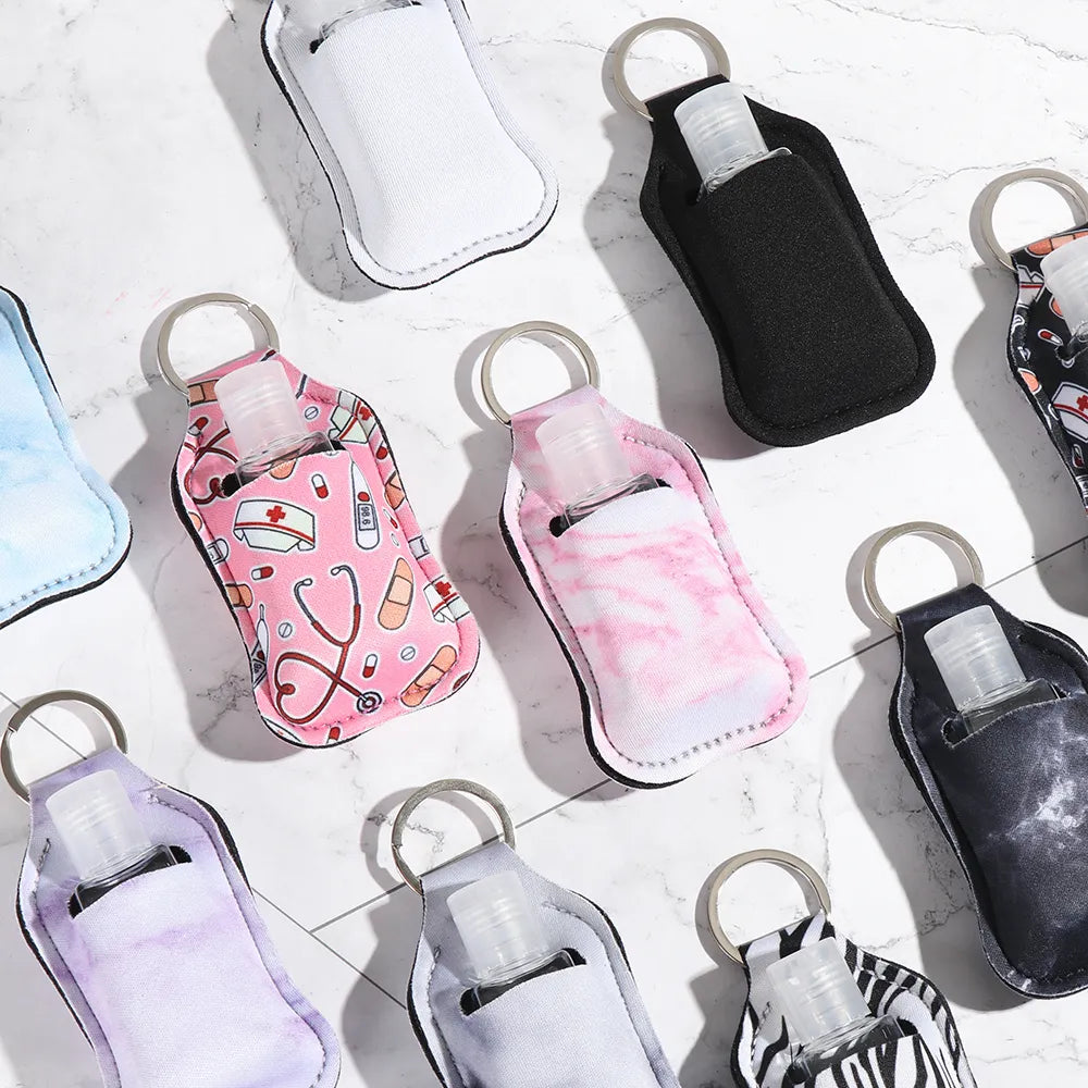 30ml New Empty Hand Sanitizer Bottle Portable Keychain Holder Reusable