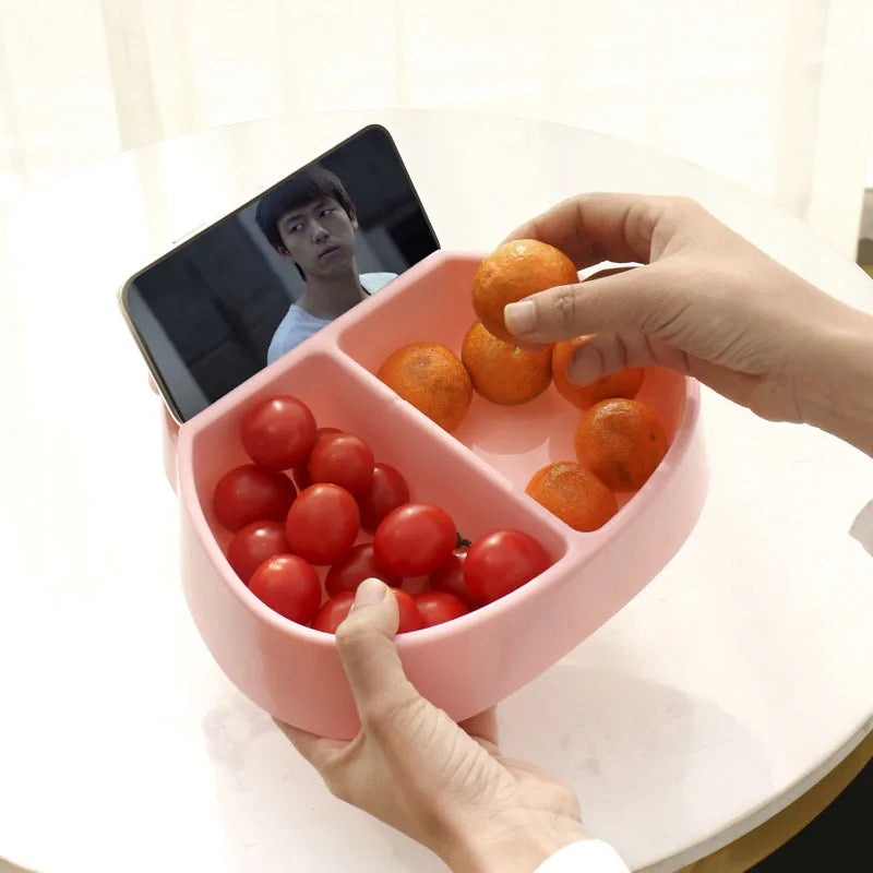 Plates For Food Creative Shape Lazy Snack Bowl Plastic Double Layers