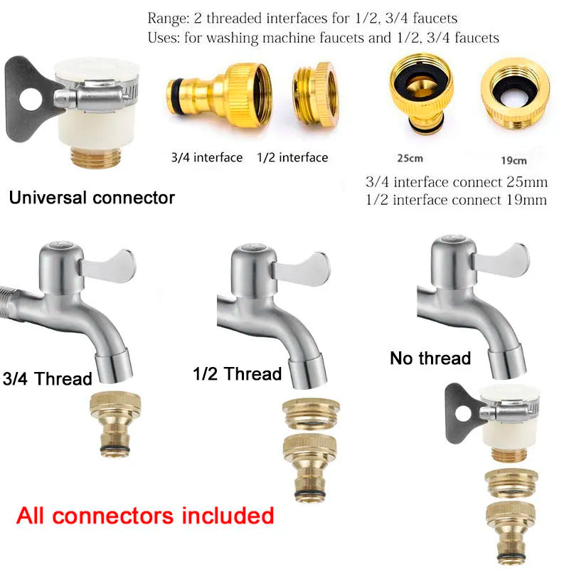 Garden Hose Set With Expandable Water Injector Magic Hose High