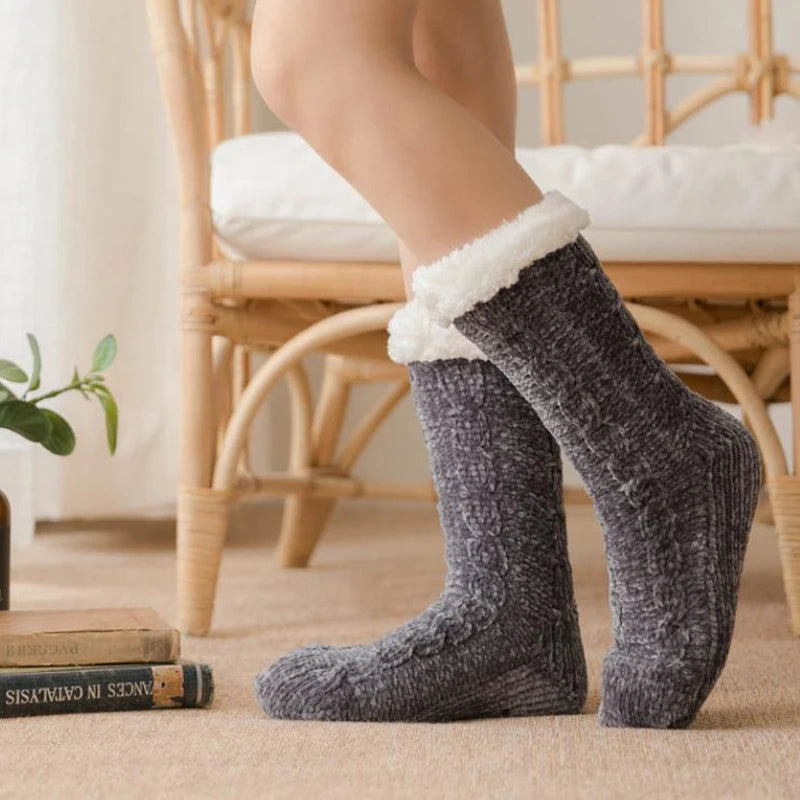 Women Winter Socks Plus Thicken Warm Soft Cotton Sock Home Non-Slip