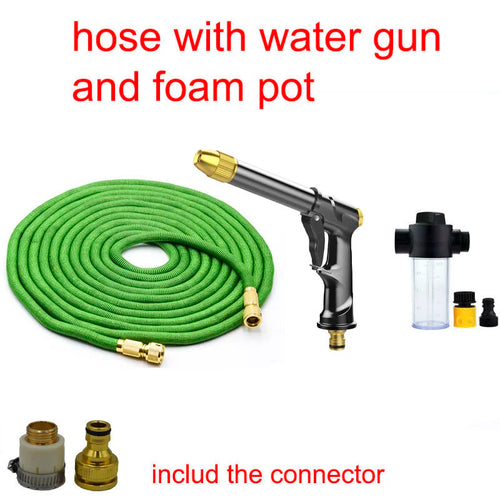 Garden Hose Set With Expandable Water Injector Magic Hose High