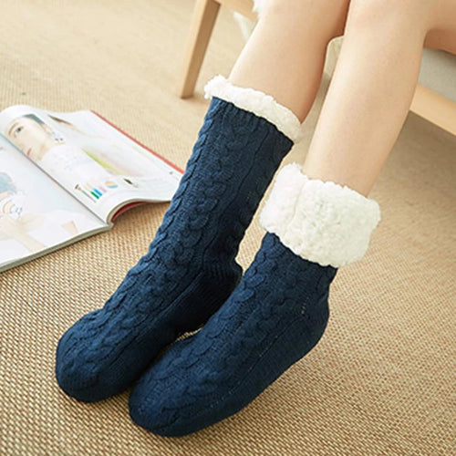 Women Winter Socks Plus Thicken Warm Soft Cotton Sock Home Non-Slip