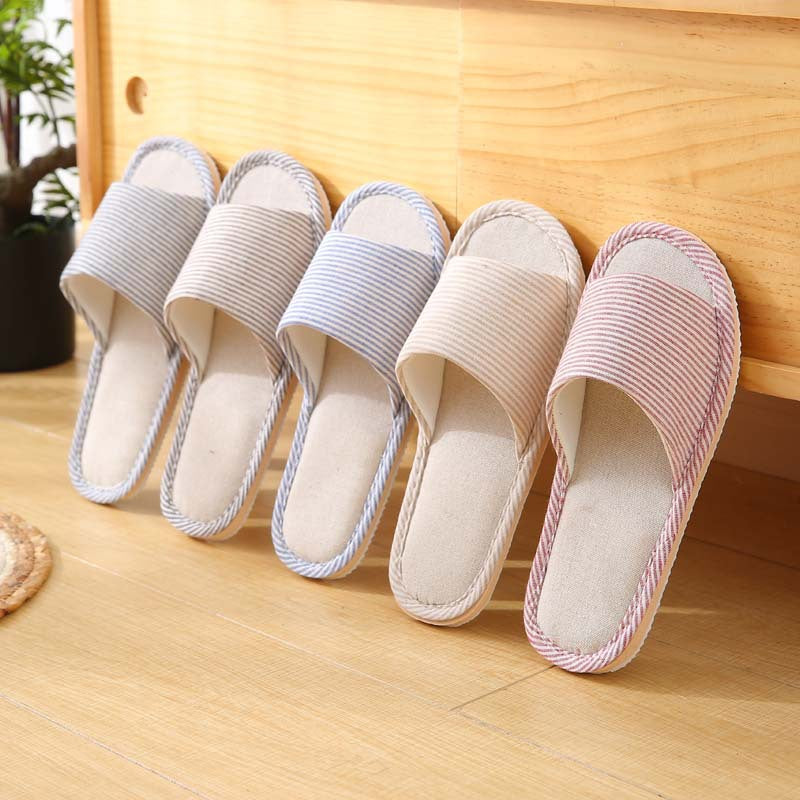 Home Slippers Flip Flops Flax Slippers Indoor Bedroom Women House