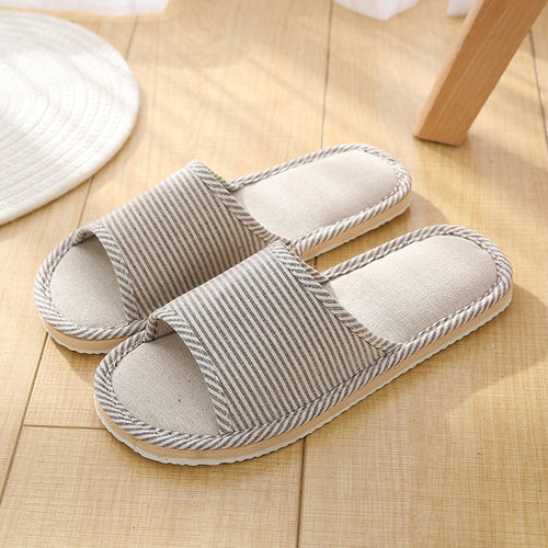 Home Slippers Flip Flops Flax Slippers Indoor Bedroom Women House