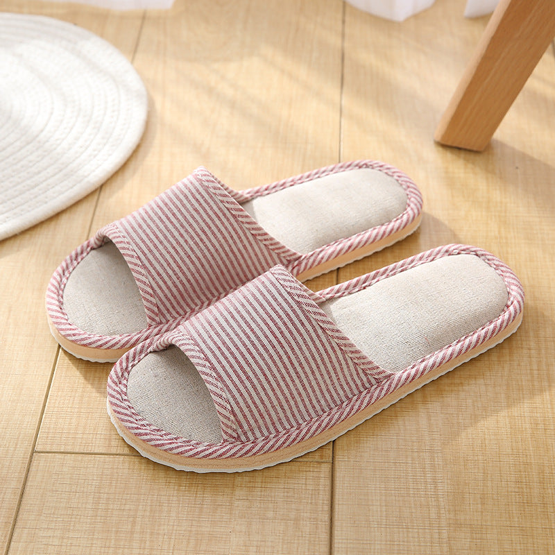 Home Slippers Flip Flops Flax Slippers Indoor Bedroom Women House