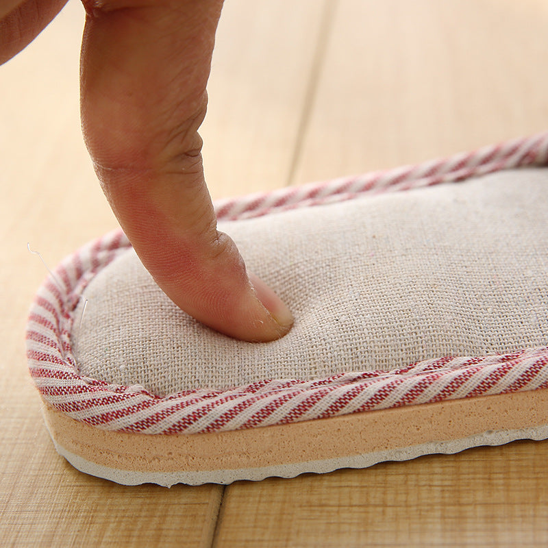 Home Slippers Flip Flops Flax Slippers Indoor Bedroom Women House