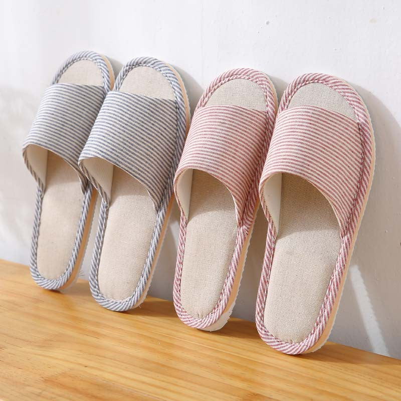 Home Slippers Flip Flops Flax Slippers Indoor Bedroom Women House