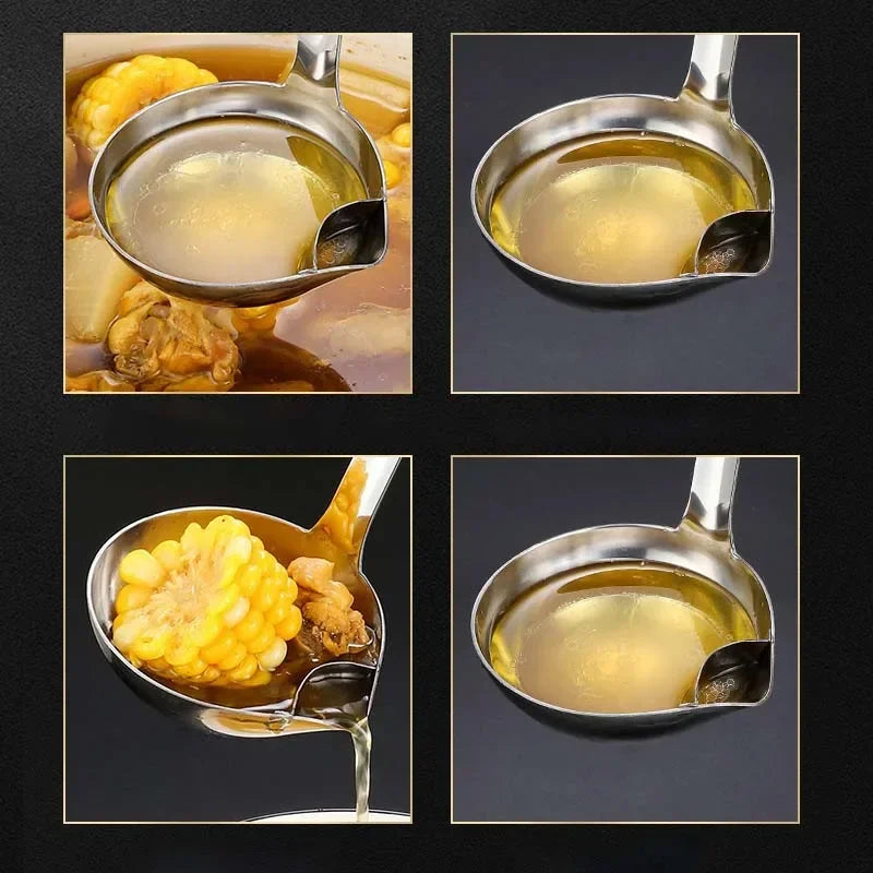 Stainless Steel Colander Spoon Soup Colander Kitchen Soup Gravy Oil