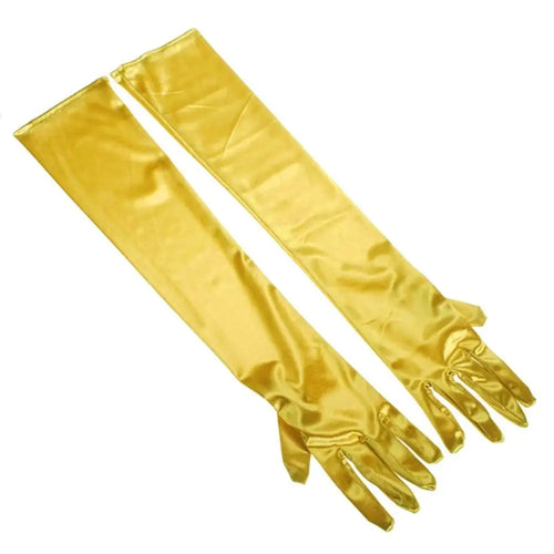 1 Pair Women's Evening Party Formal Gloves Solid Color Satin Long