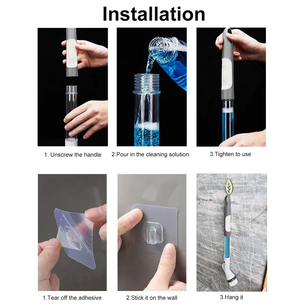 Electric Spin Cleaner Electric Spinning Brush with 6 Replacement Brush