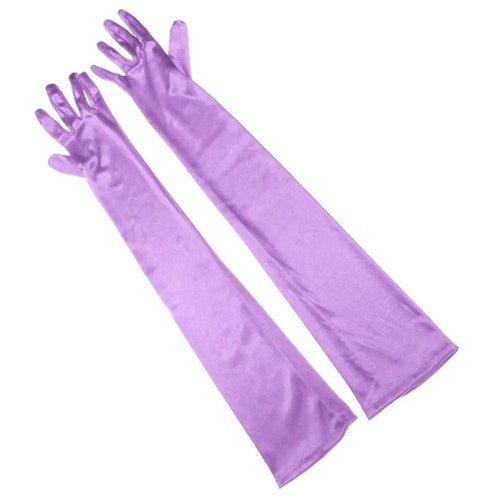 1 Pair Women's Evening Party Formal Gloves Solid Color Satin Long