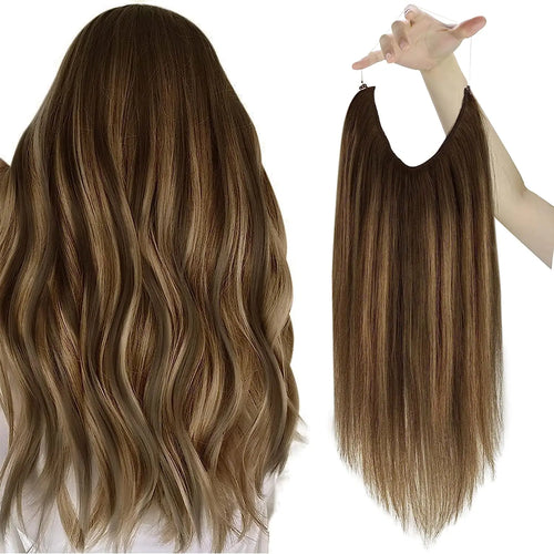 VeSunny Fish Line Human Hair Extension Wire Natural Hair OnePiece