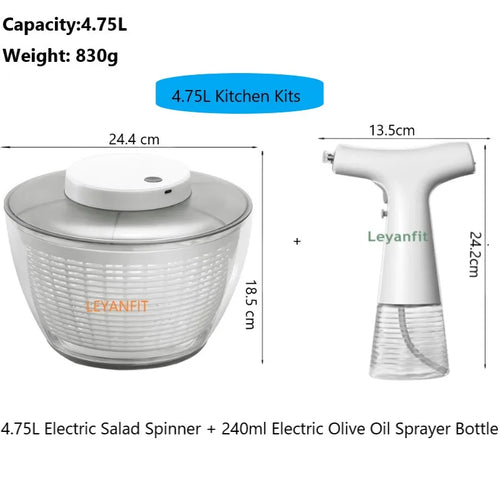 Automatic Electric Salad Spinner Food Strainers Salad Making Tool