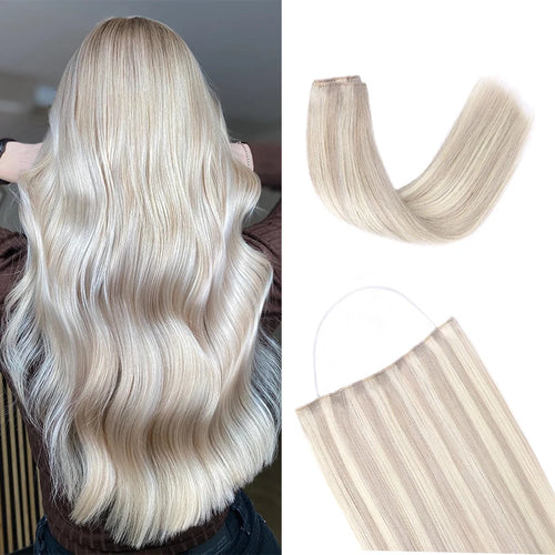 Natural Human Hair Extensions Invisible Wire Hair Extensions Straight