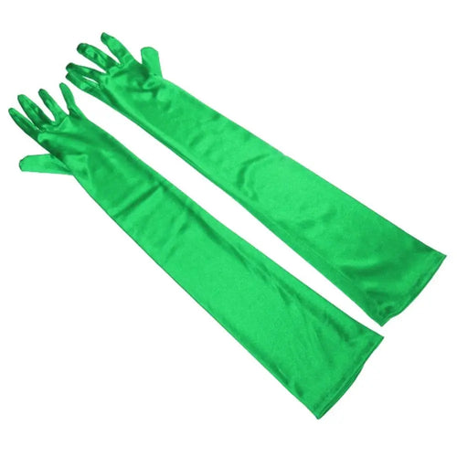 1 Pair Women's Evening Party Formal Gloves Solid Color Satin Long