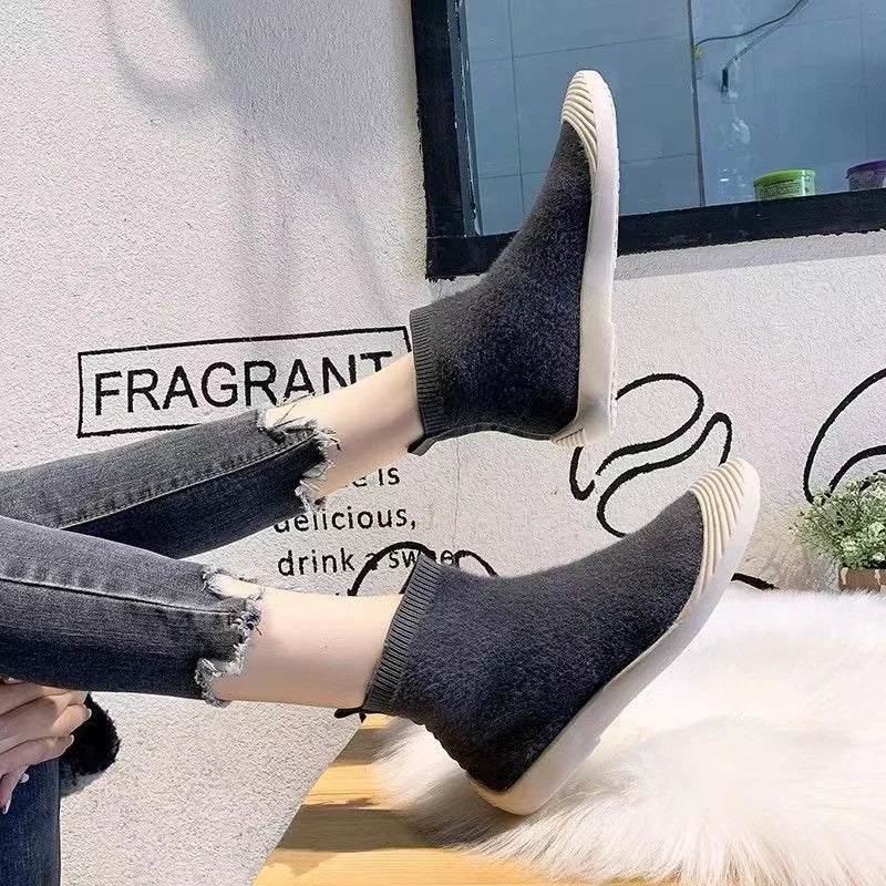 Women's Elastic Socks, Shoes, Autumn And Winter New Korean Version