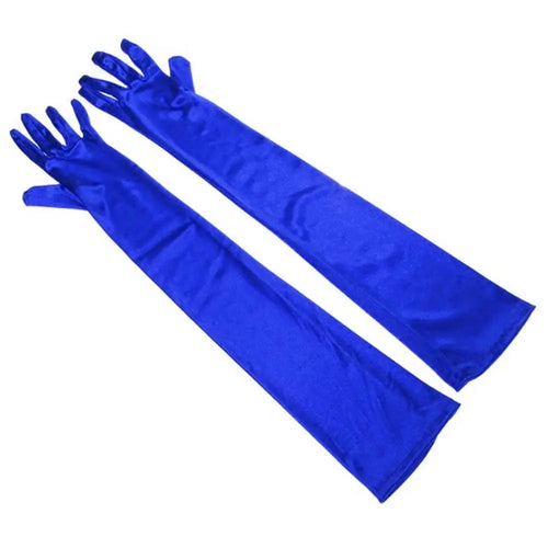 1 Pair Women's Evening Party Formal Gloves Solid Color Satin Long