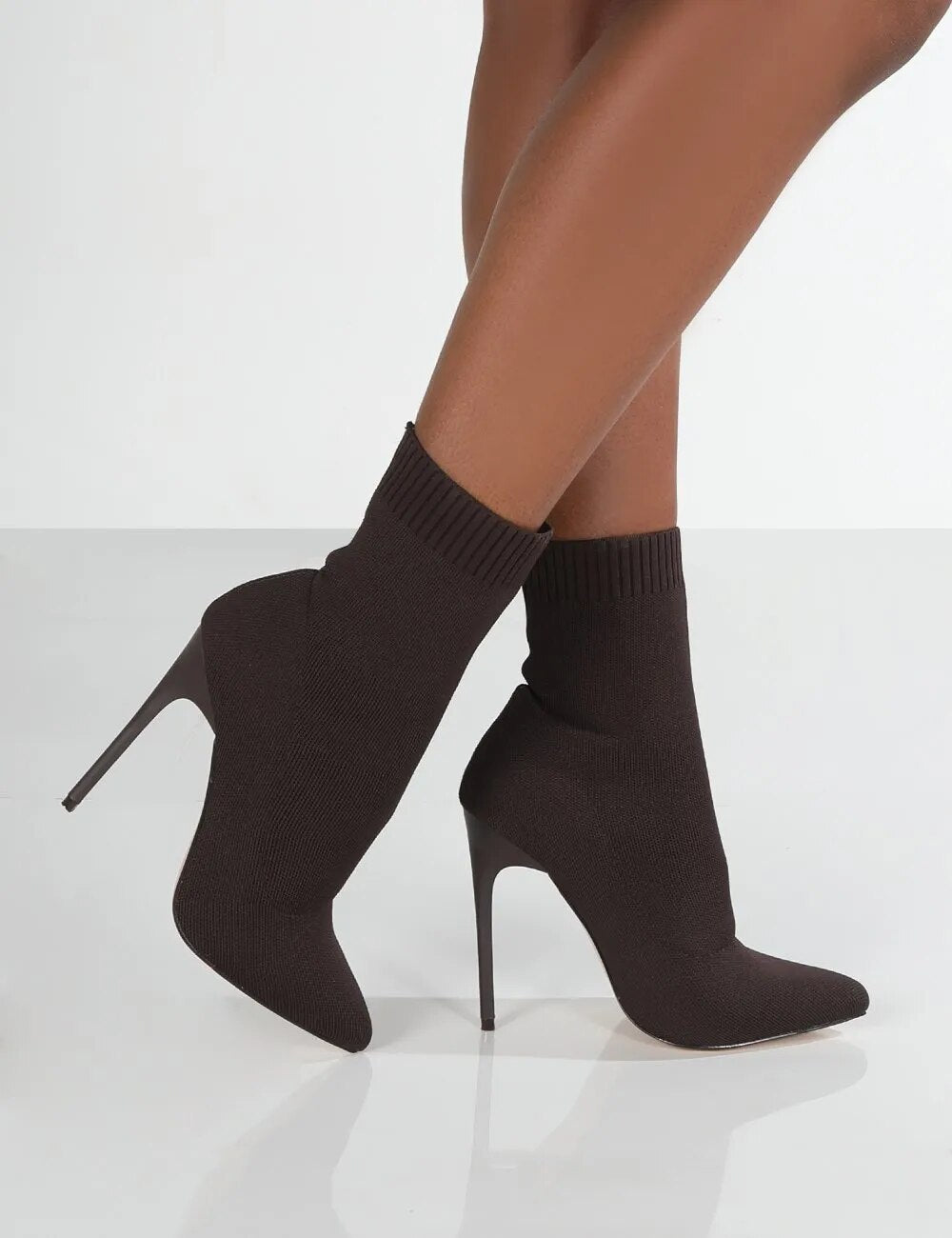 Women Boots Short High Heels Shoes For Women Autumn Winter Botas Mujer
