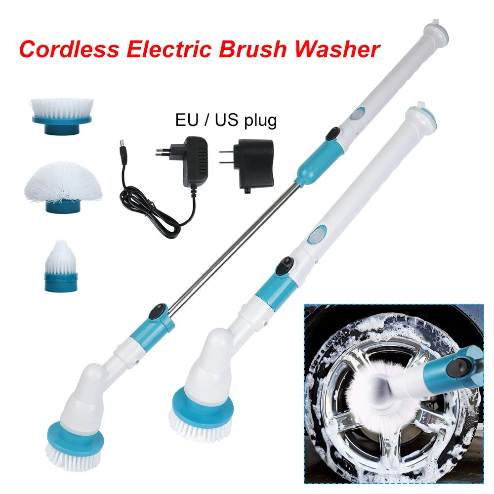 Motorcycle Brush Washer Cordless Electric Car Hubcaps Tire Wash