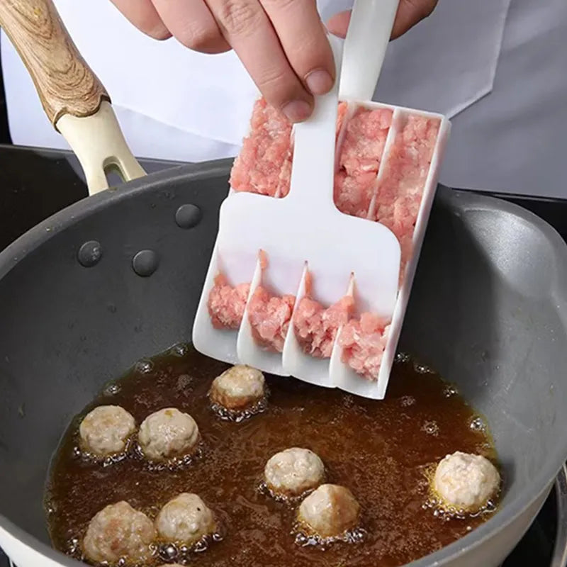 Cylinder Meatball Maker Pushing 4pcs Balls No Stick Stuffed Poultry