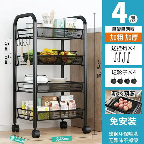 Trolley Storage Rack Floor Multi-layer Storage Rack Bathroom Wheeled