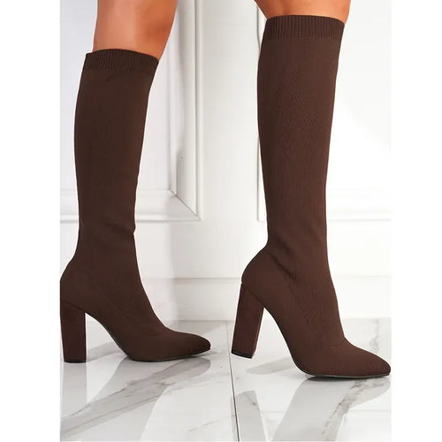 Boots Women Platform 10.5cm High Heels Stretch Knee Sock Boots Lady