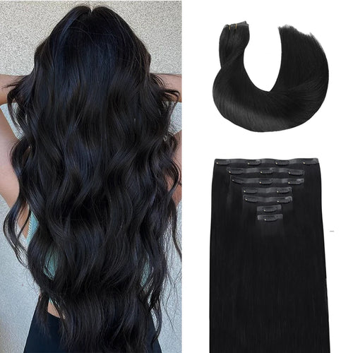 Seamless PU Clip Hair Extensions Human Hair Invisible Balayage Ombre